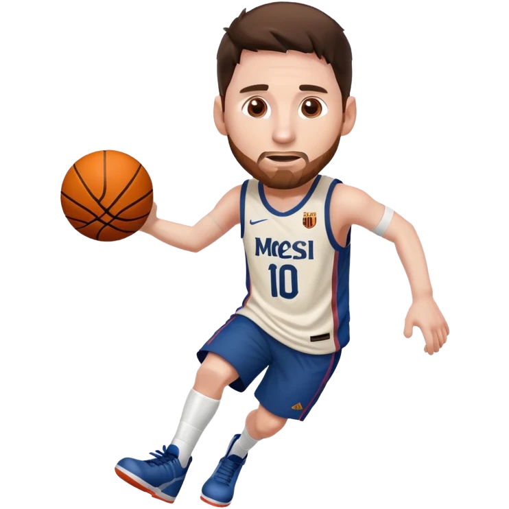 Messi plays basketball emoji