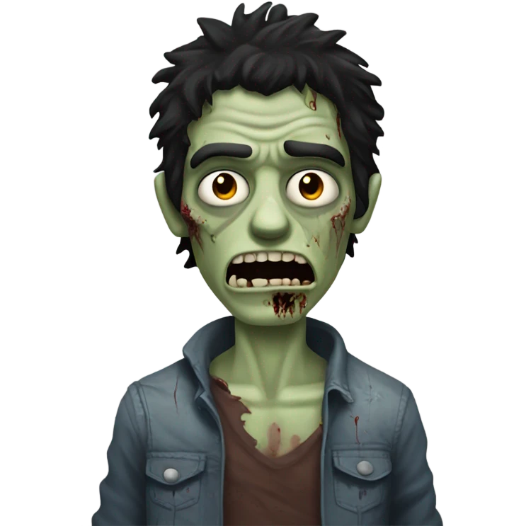 zombie guy with black hair emoji
