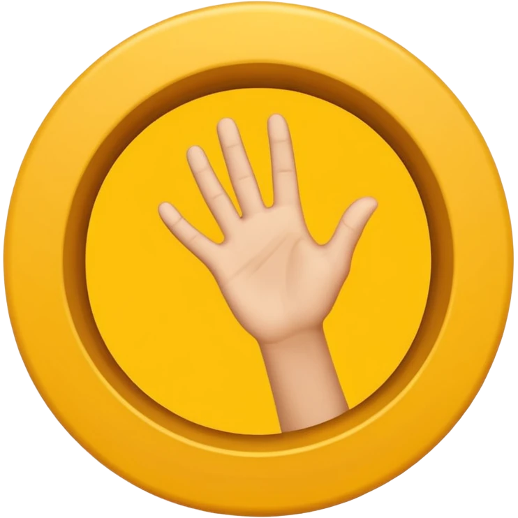 Hand stretching hole in a yellow circle emoji