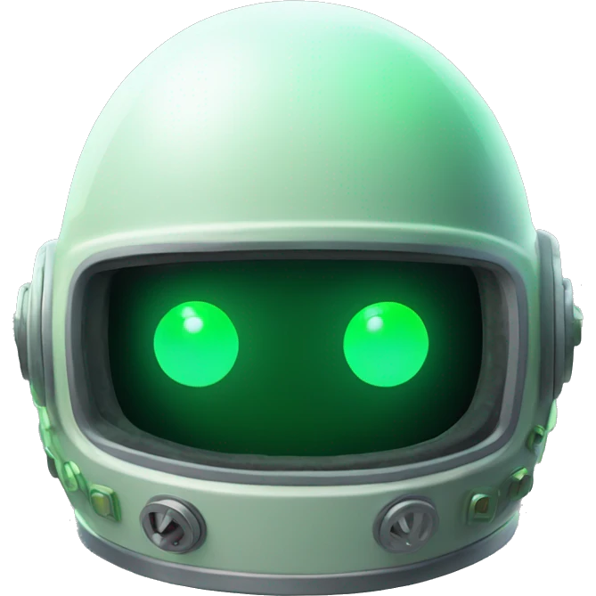 Space helmet with green LED dollar signs for eyes   emoji