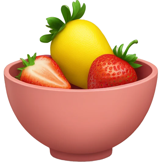 Strawberry and lemon in a bowl emoji