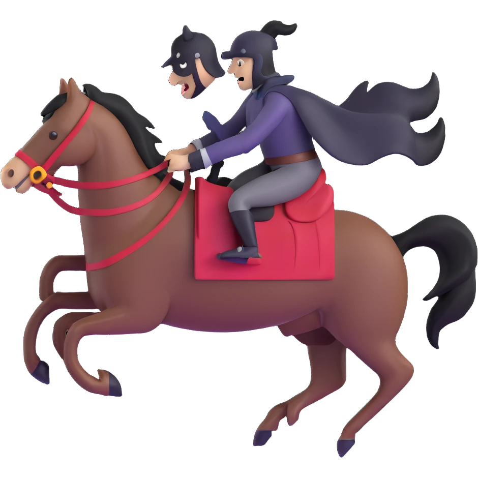 headless horseman riding a galloping horse emoji