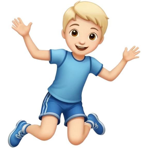 child skipping joyfully, cheerful and energetic emoji
