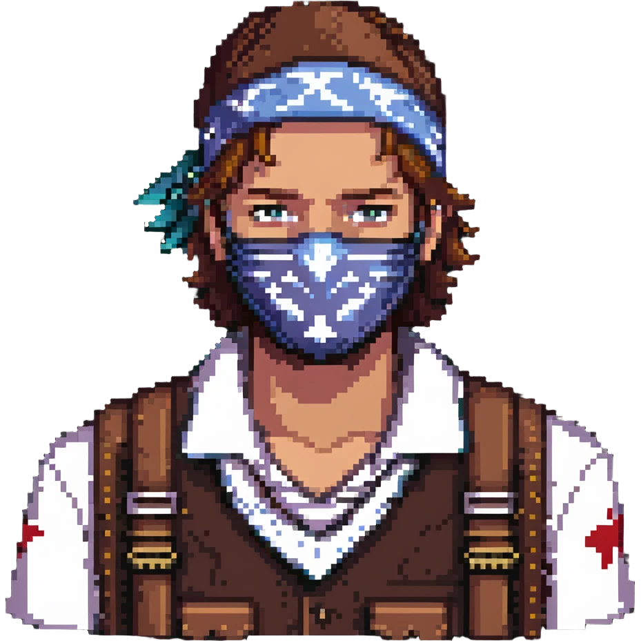 Arthur Morgan from Red Dead Redemption 2 wearing a bandana mask emoji