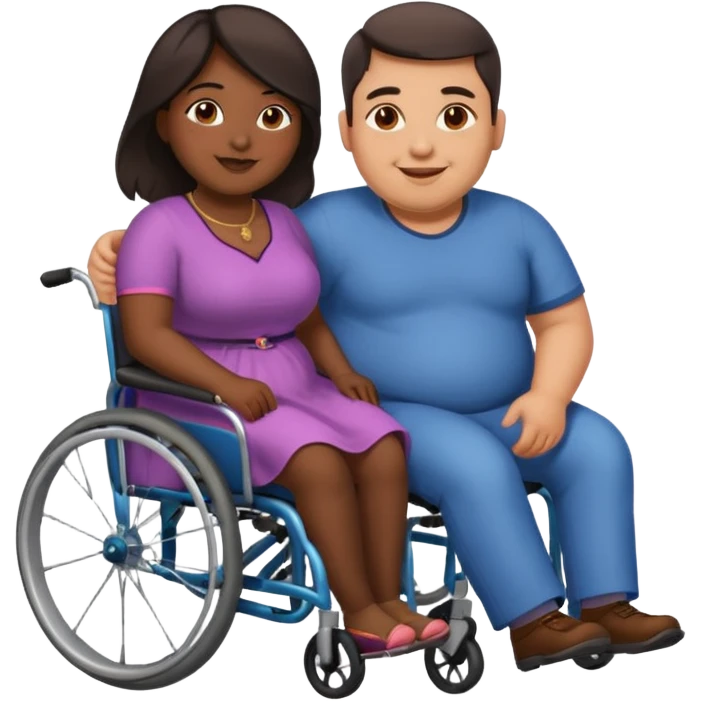 😁indian guy pushing fat girl in wheelchair  emoji