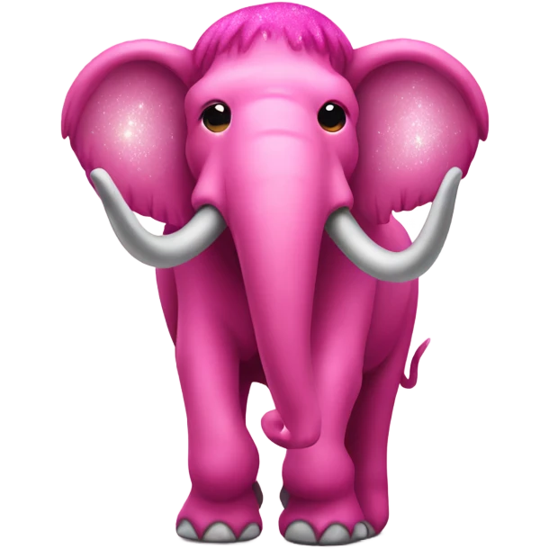 Pink mammoth with glitter  emoji