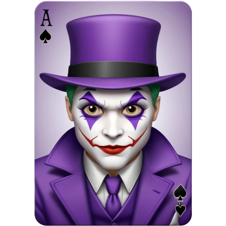 Glitter Purple and White Joker Gangster Card emoji