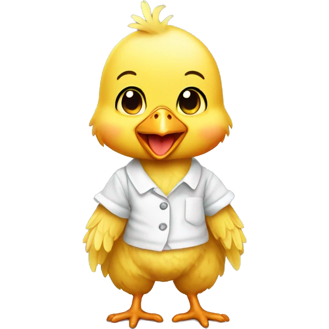 Baby chicken wear pants emoji