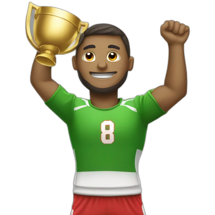Joueur de foot soulevant un trophée emoji
