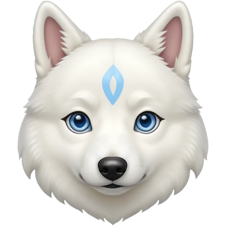 White husky Siberian with blue eyes dog emoji