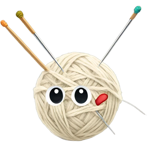 ball of yarn with knitting needles emoji