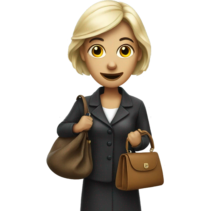 Creepy woman with a purse emoji