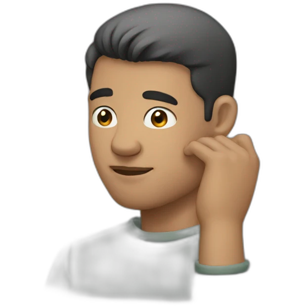 man touching chin emoji