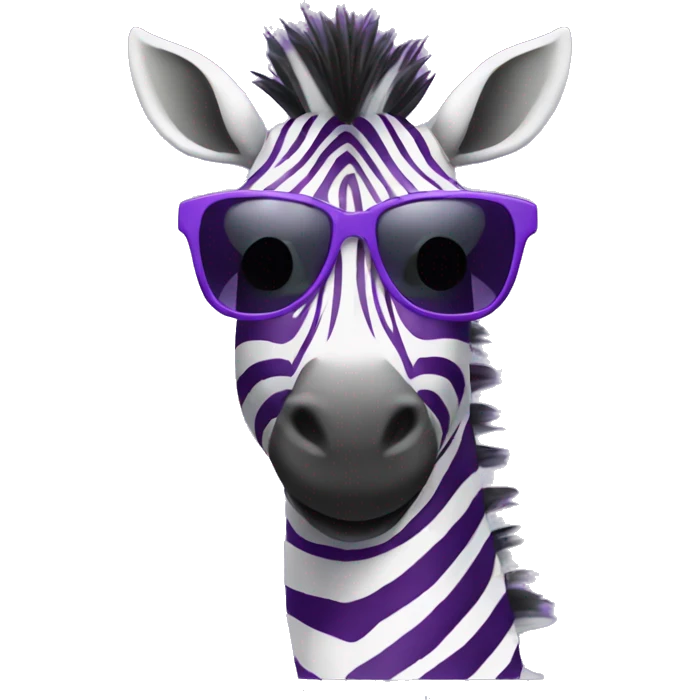 cool purple zebra with sunglasses emoji