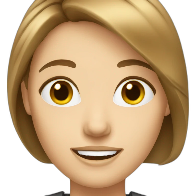 white woman with brown hair executive emoji
