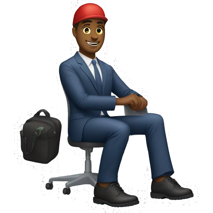 Create a men working at the Ramp with the dress code of Delta Airlines emoji