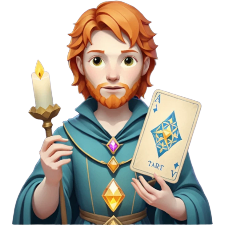 fantasy magic tarot card low poly ginger emoji