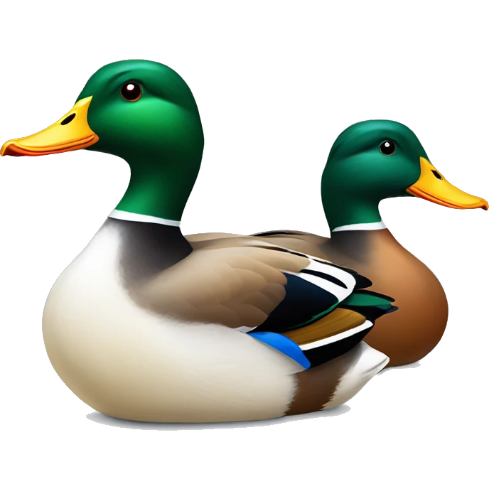 Two colorful Mallard ducks  emoji