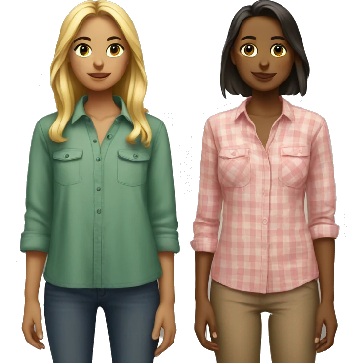 2 girls with the same shirts emoji