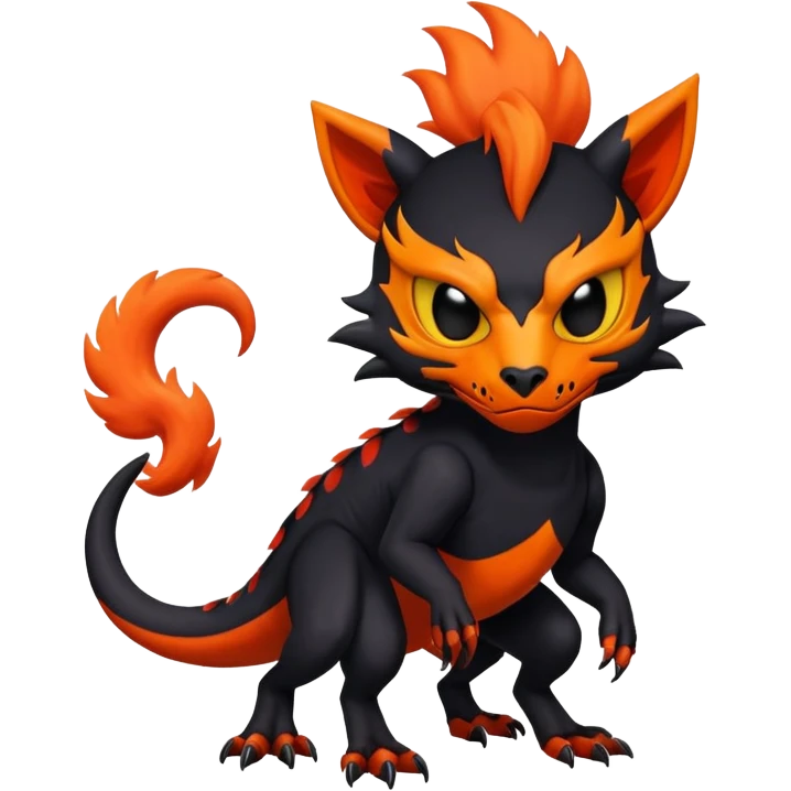 Salandit-Noibat-Litten-Hybrid with a skull-mask (Full body) emoji