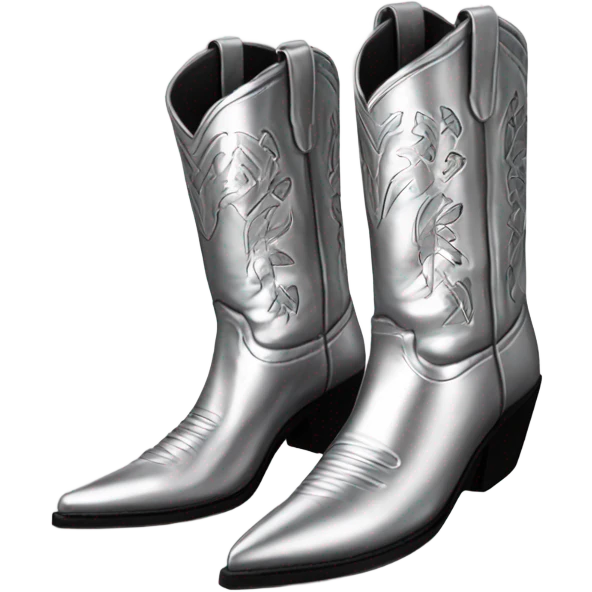 silver cowboy boots emoji