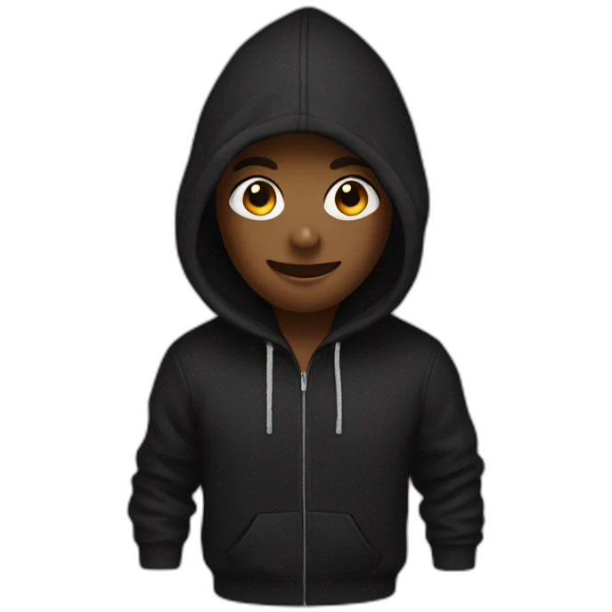 black hoodie front emoji