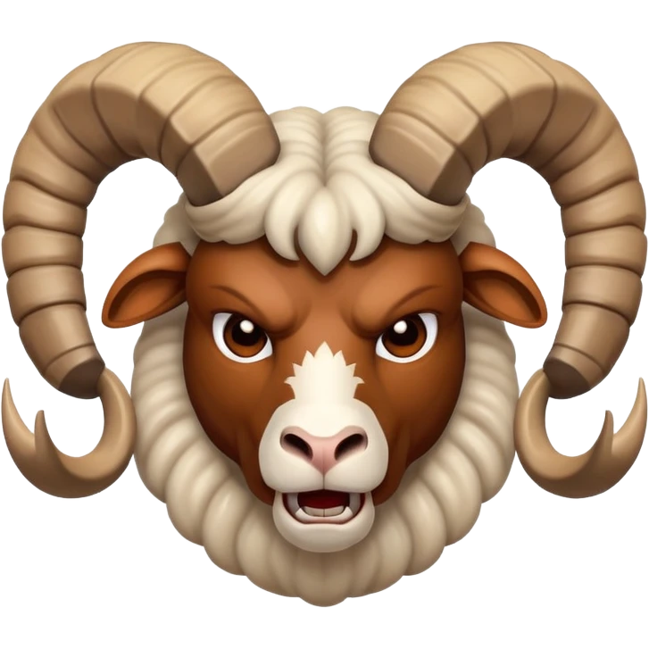 Angry ram with twisting horns emoji
