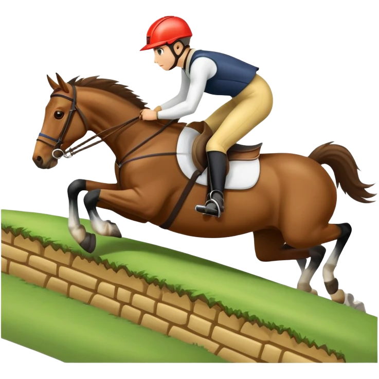 horse and rider jumping a downbank (3 day eventing) emoji