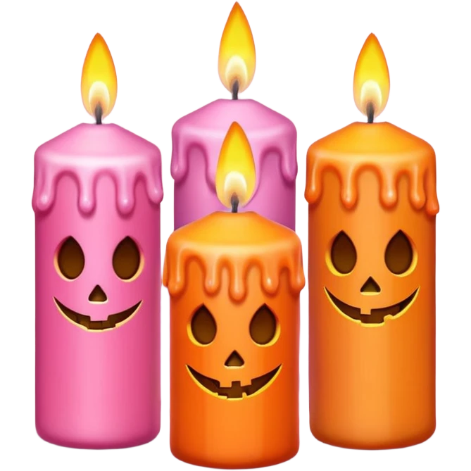 pastel halloween candles cozy pastel pink orange emoji