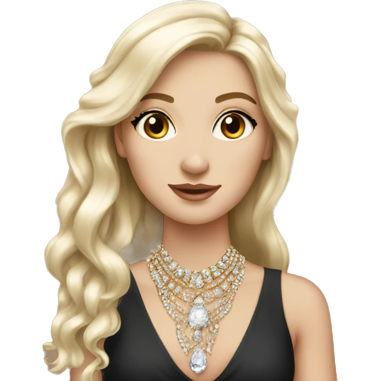 elegant white girl with jewelry emoji
