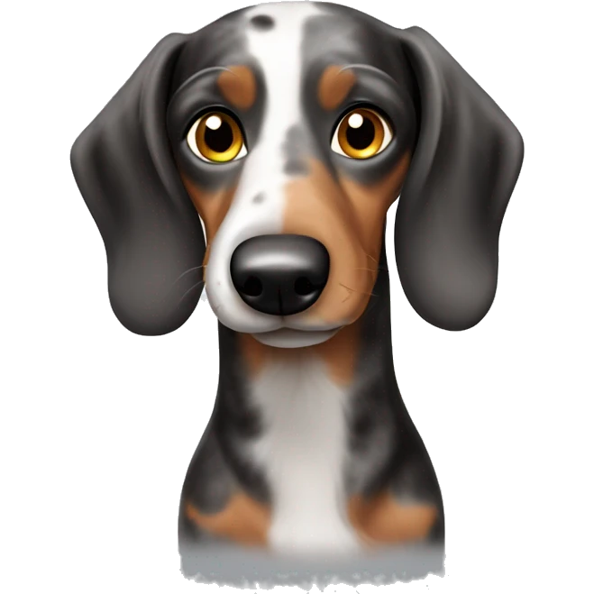 Black,brown, gray Merle long Dachshund emoji