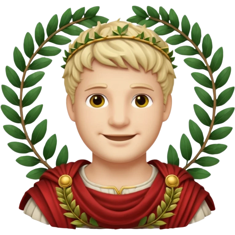 A detailed face emoji of Nero, the Roman emperor emoji