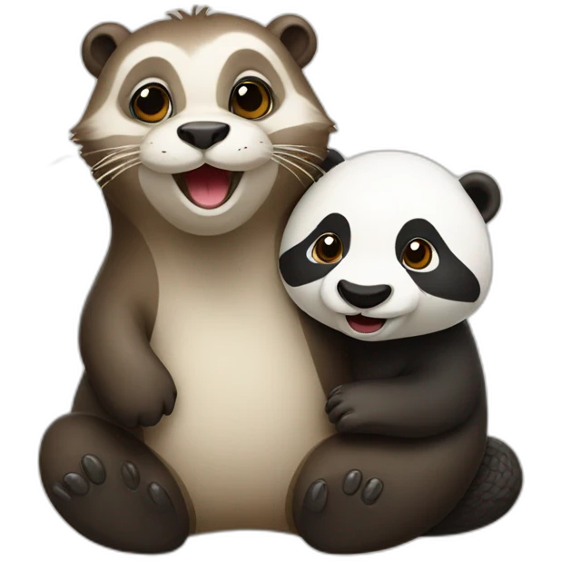 Loutre avec un panda emoji