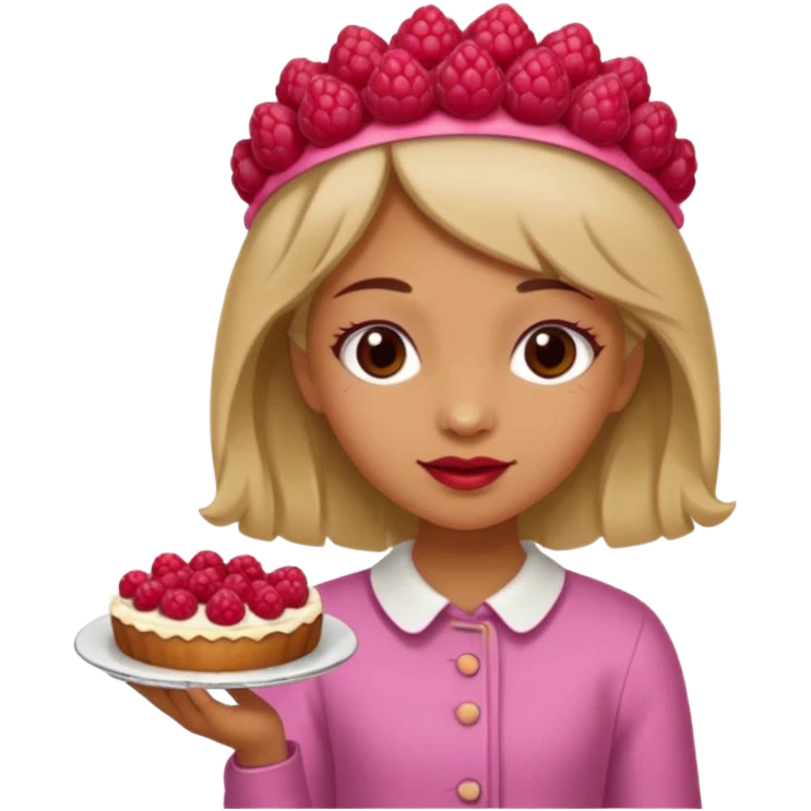 Raspberry torte human full body and legs girl with a raspberry barrette on her head emoji