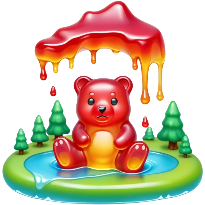 melting gummy bear  candy  magical landscape emoji