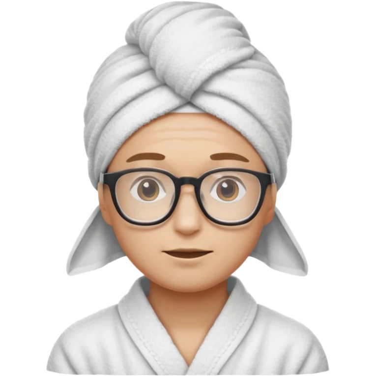 spa nerd: This emoji: 🤓 but with a spa towel on head emoji