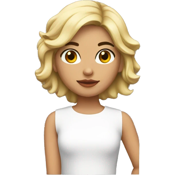 Chica blanca, con pelo corto rojo y negro emoji