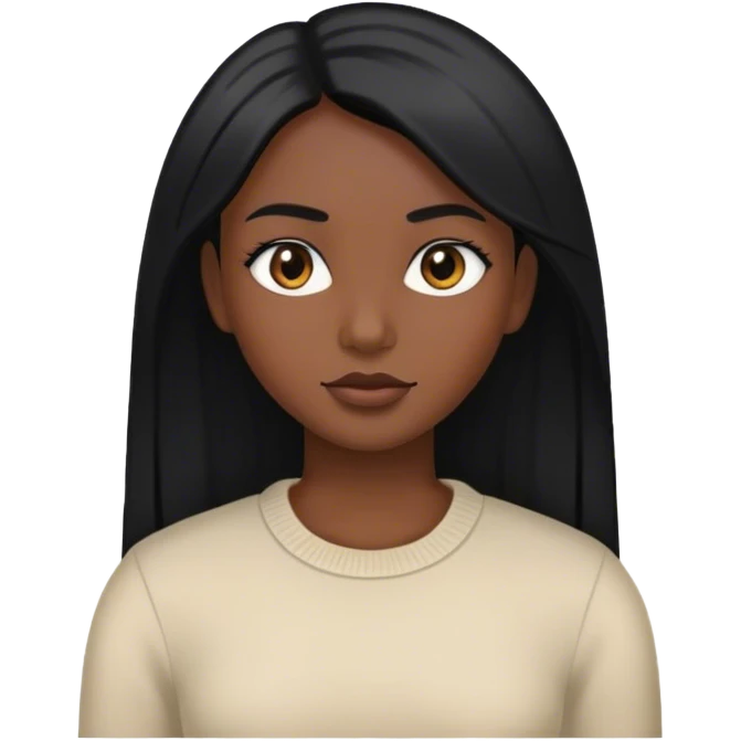 Chica pelo liso morena emoji