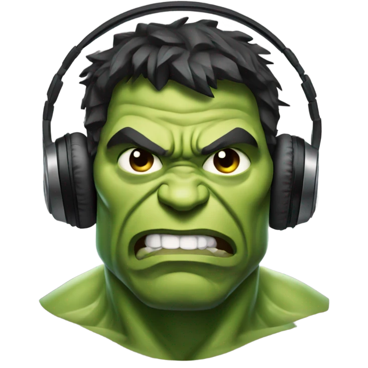 hulk with headphones emoji