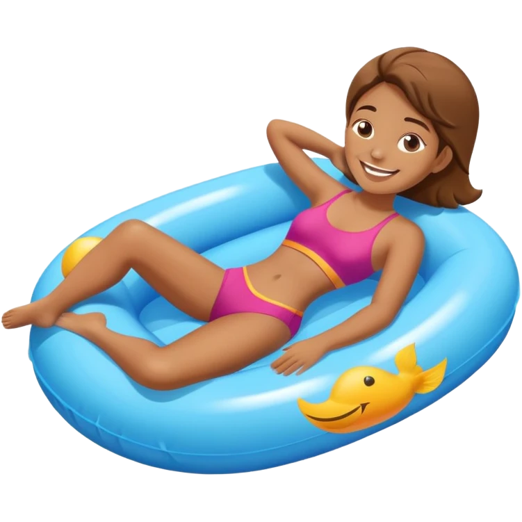 person floating on pool float emoji