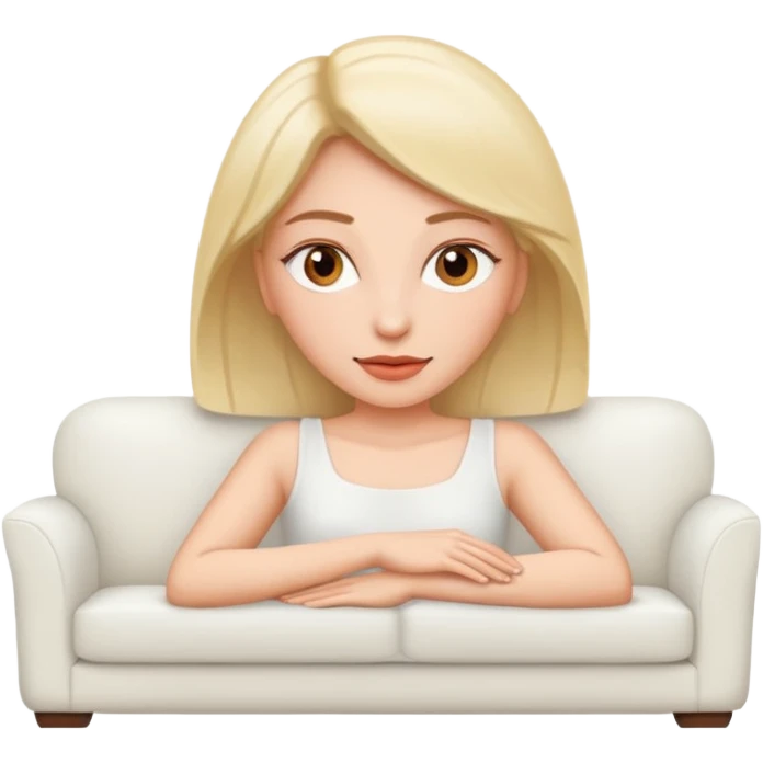 Women lying on a white sofa  emoji