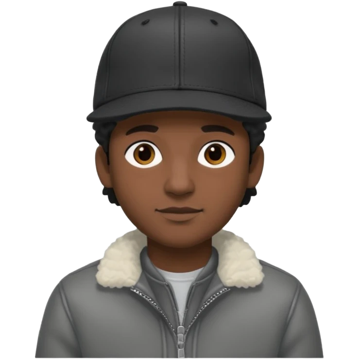 Cappellino New Era New York nero e persona con giubbotto di pecora grigio e anche la lana grigia emoji