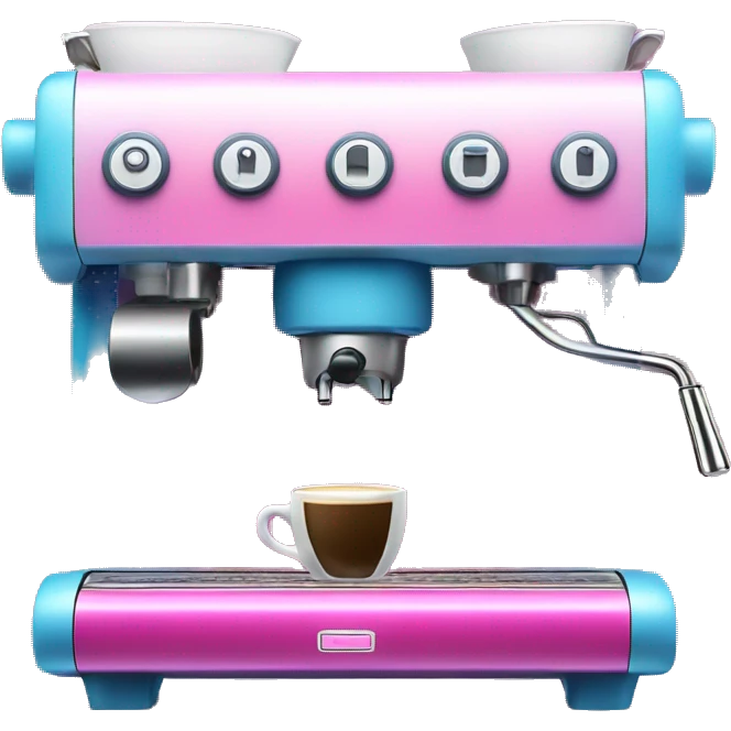 Pink and blue gradient hue espresso machine emoji