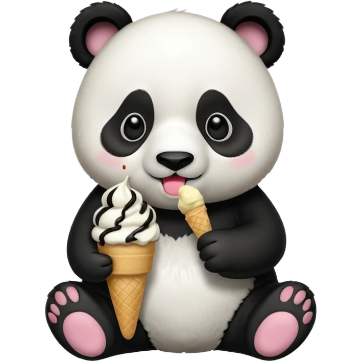 Panda eating ice cream emoji