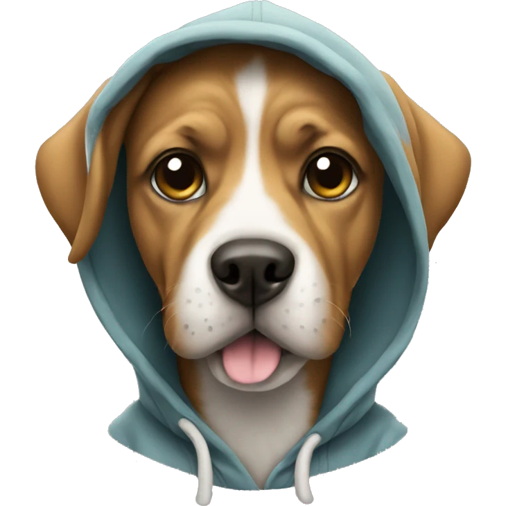 dog wearing a hoodie emoji