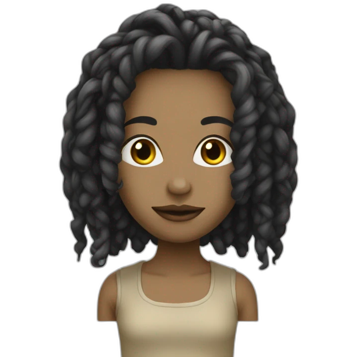 noir dred-locks beige emoji