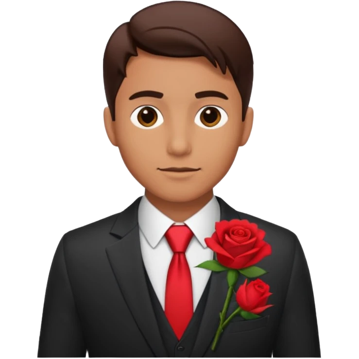 man with rose in his suit pocket emoji