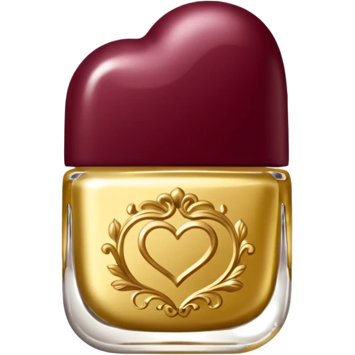 gold rococo burgundy inflatable puffy nail polish emoji