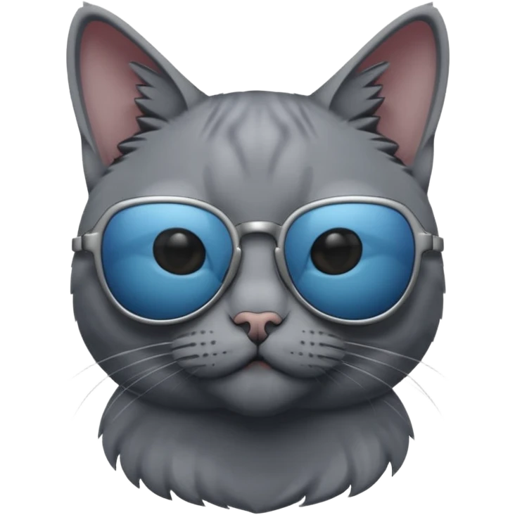 russian blue cat with sunglasses emoji