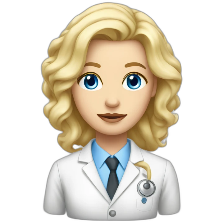 Psycologist giril blonde blue eyes emoji